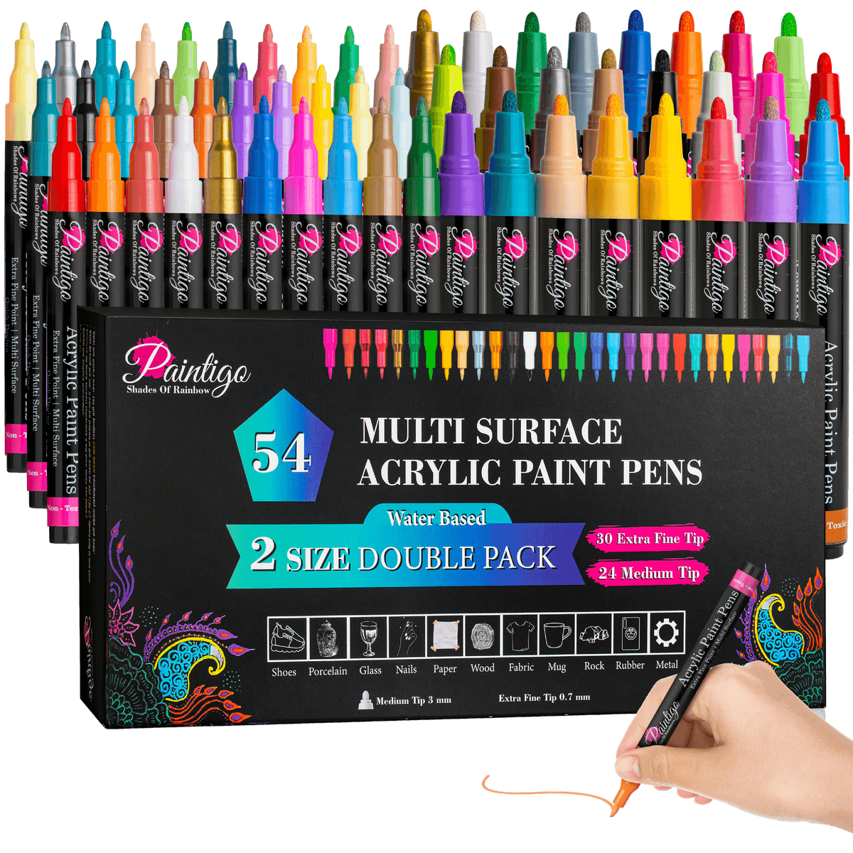 Acrylico Acrylic Paint Pens Set of 30 - Extra Fine Tip Point Pens -  Acrylico-Markers