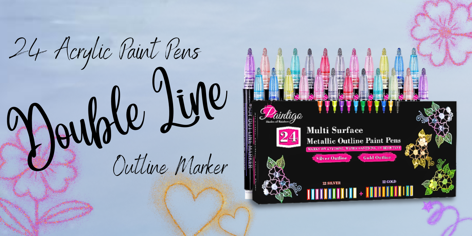 24 Multi Surface Metallic Outline Paint Pens
